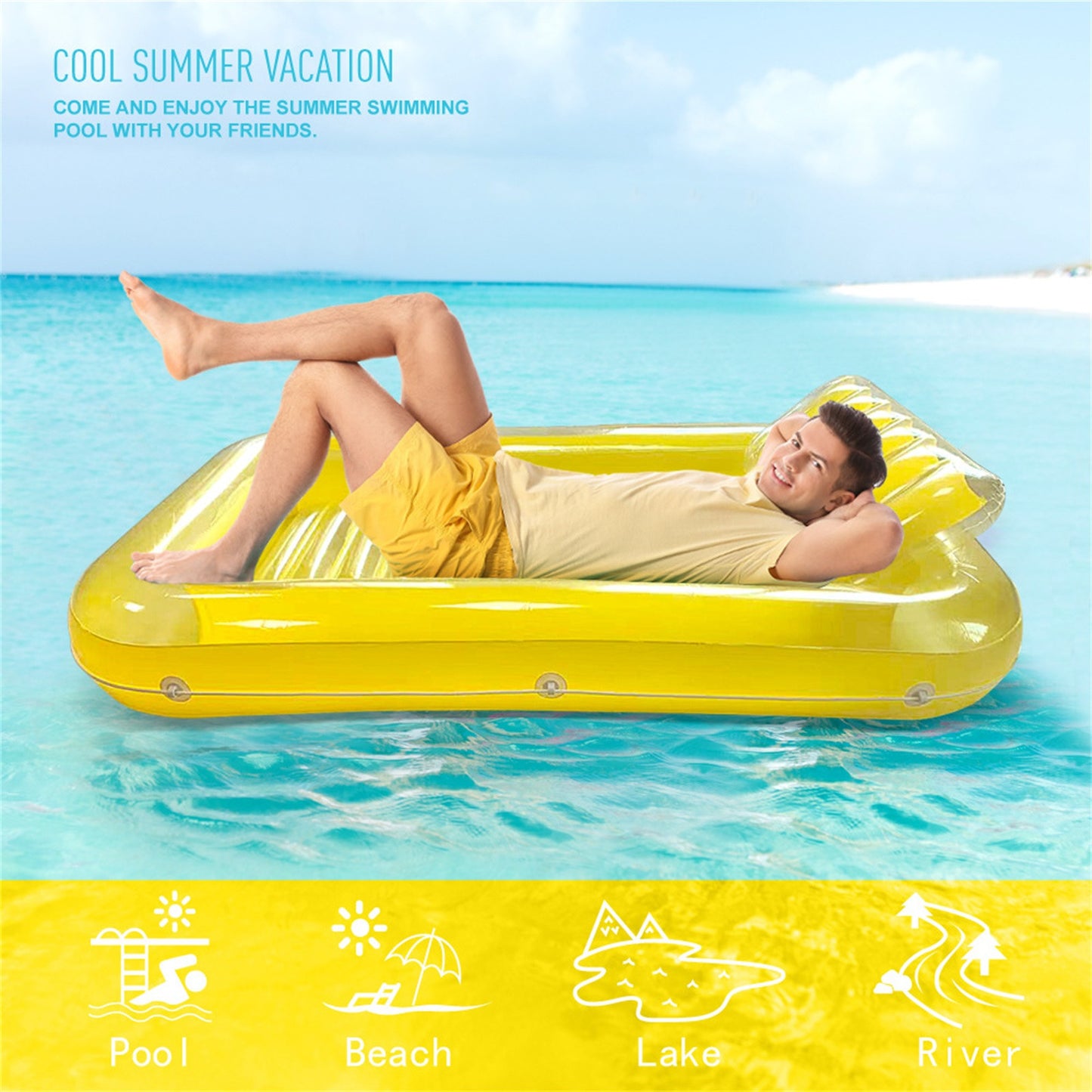 Home Swimming Pool Beach Inflatable Floating Air Cushion Water Sports